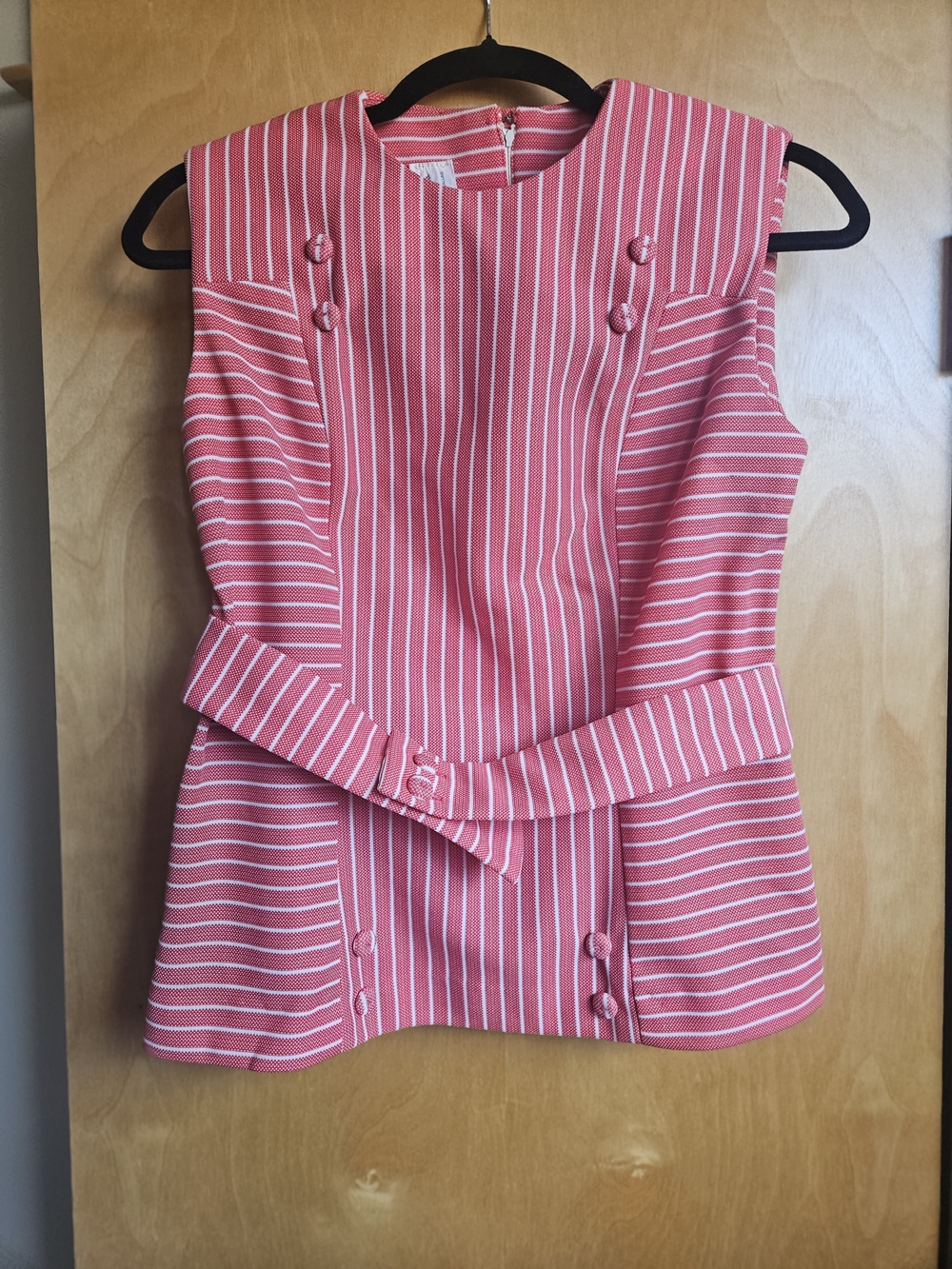 Sleeveless Pink Striped Women’s Top